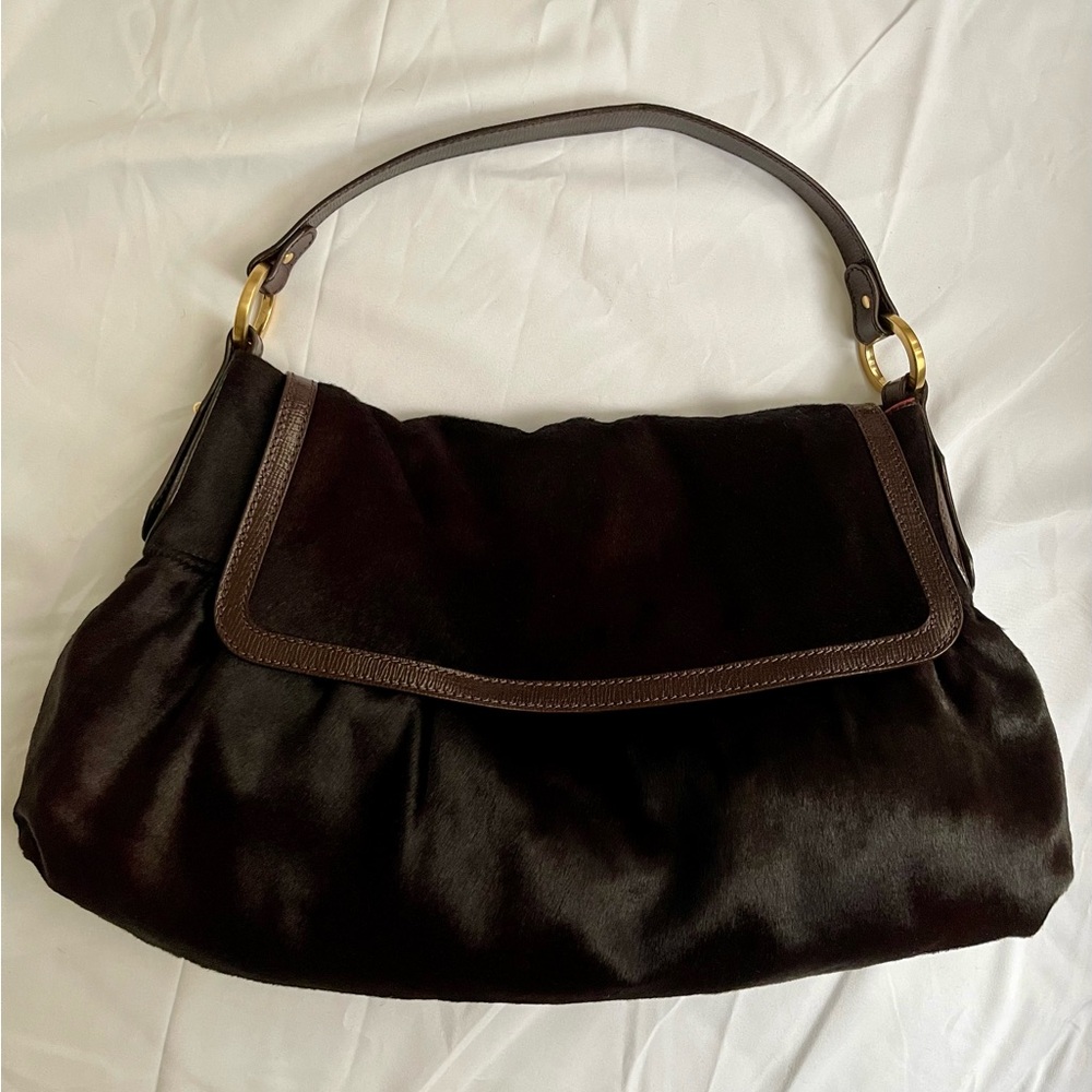 Fendi Chef Bag Brown Pony Hair